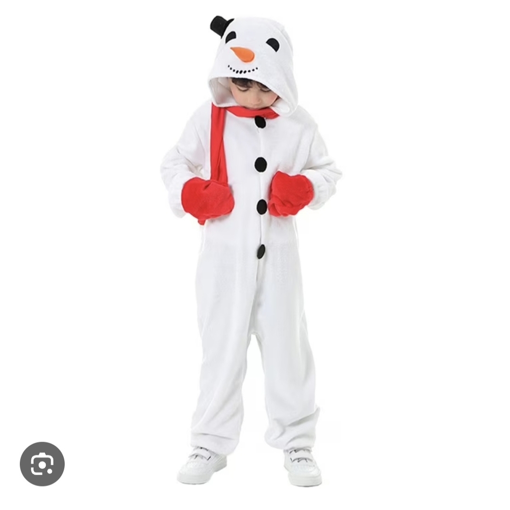 Snowman Costume with Red Accents